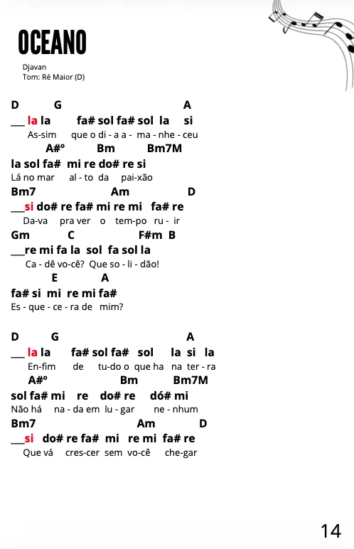 Cifra Melódica MPB - exemplo 4